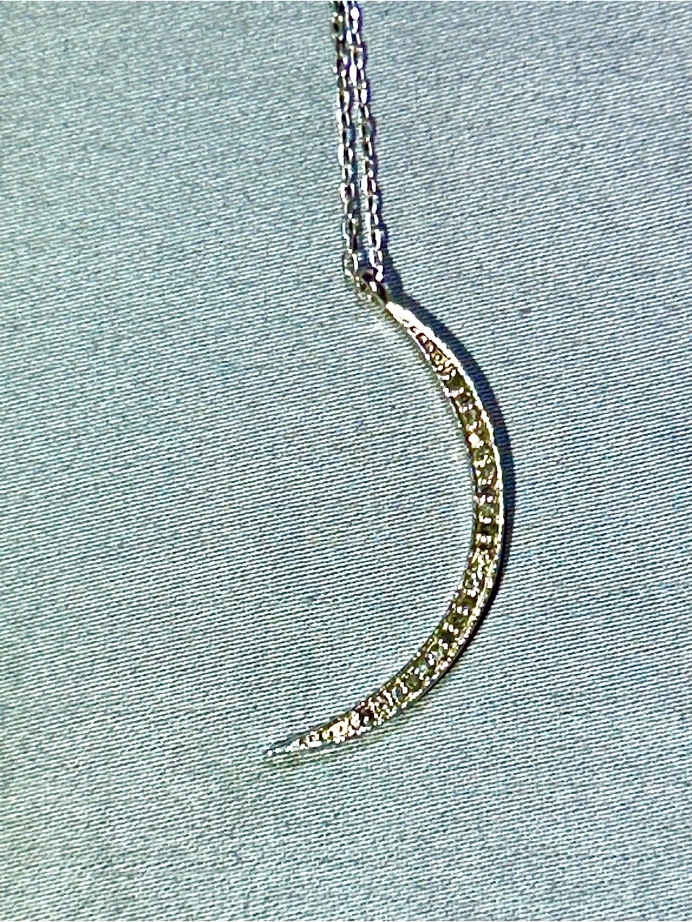 Adornia (Nordstrom) Moon Pendant Necklace - Sterling Silver with Real Diamonds